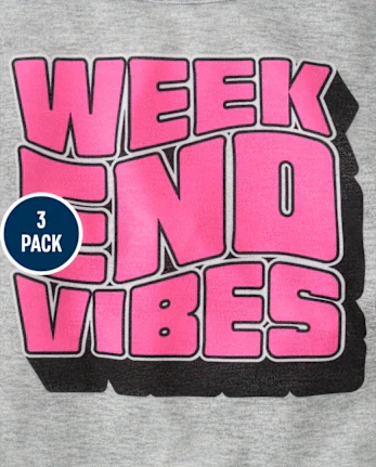 Girls Weekend Vibes 3-Piece Pajama Set - pink