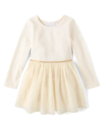 Baby And Toddler Girls Glitter Tutu Dress - white