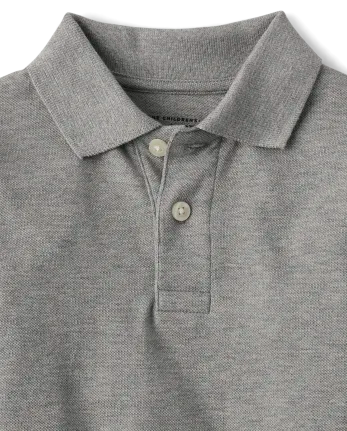 Baby And Toddler Uniform Soft Pique Polo - gray