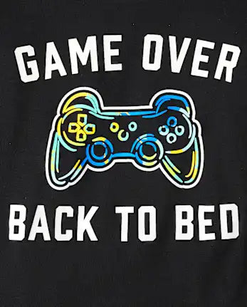 Boys Glow Gamer Snug Fit Cotton Pajamas - black