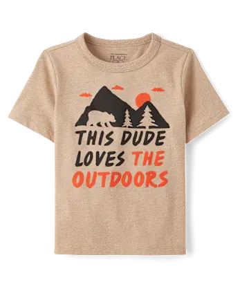 Toddler Boys Outdoors Dude Graphic Tee - tan
