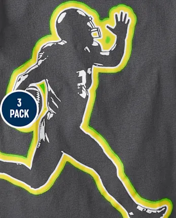 Boys Football Graphic Tee 3-Pack - multi