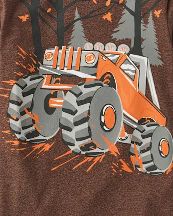 Baby And Toddler Boys Truck Forest Graphic Tee - brown