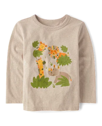 Baby And Toddler Boys Animals Graphic Tee - brown