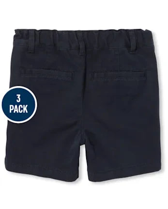 Baby And Toddler Boys Uniform Stretch Chino Shorts 3-Pack - blue