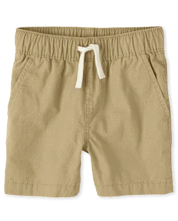 Baby And Toddler Boys Pull On Jogger Shorts - tan
