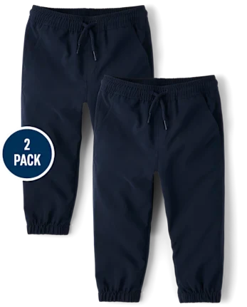 Baby And Toddler Boys Quick Dry Pull On Jogger Pants 2-Pack - blue