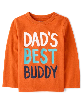 Baby And Toddler Boys Dad's Best Buddy Graphic Tee - orange