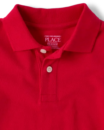 Baby And Toddler Uniform Soft Pique Polo - red