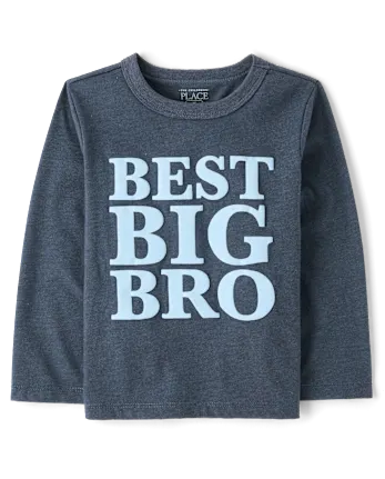 Baby And Toddler Boys Best Big Bro Graphic Tee - gray