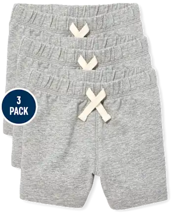 Baby And Toddler French Terry Shorts 3-Pack - gray
