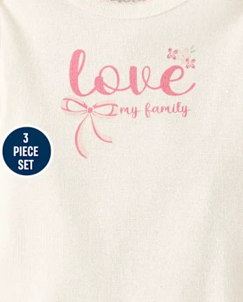 Baby Girls Bow 3-Piece Take Me Home Set - pink