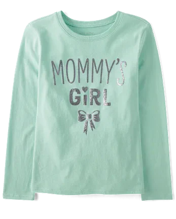 Girls Mommy's Girl Graphic Tee - green