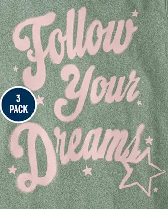 Girls Dreamer Graphic Tee 3-Pack - multi