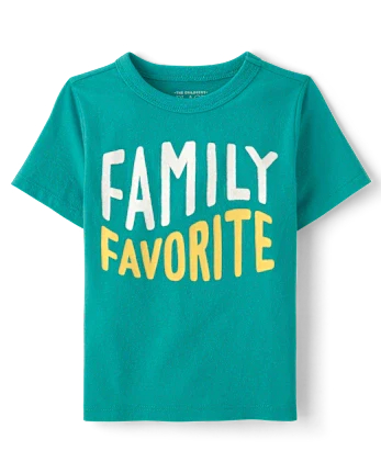 Baby And Toddler Boys Family Favorite Graphic Tee - aqua