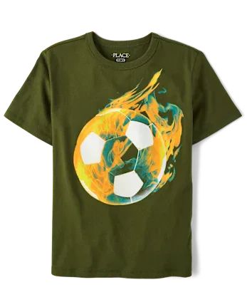 Boys Soccer Ball Graphic Tee - green