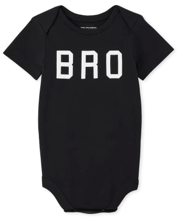 Baby Boys Matching Family Bro Graphic Bodysuit - black