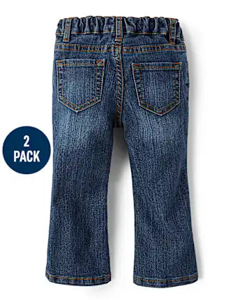 Baby And Toddler Girls Bootcut Jeans 2-Pack - multi