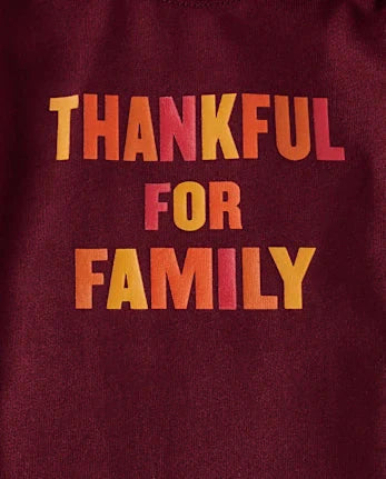 Baby Matching Family Thankful Graphic Bodysuit - burgundy