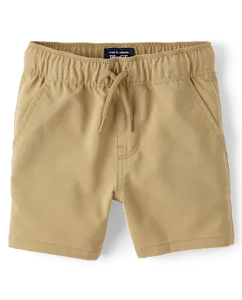 Baby And Toddler Boys Quick Dry Stretch Pull On Jogger Shorts - tan