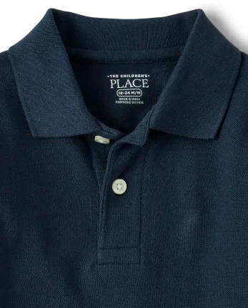 Baby And Toddler Uniform Soft Pique Polo - blue