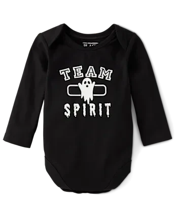 Baby Matching Family Glow Team Spirit Graphic Bodysuit - black