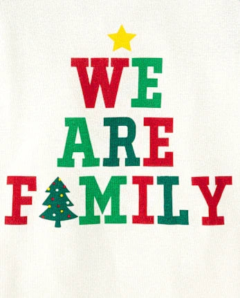 Kids Matching Family We Are Family Snug Fit Cotton Pajamas - green