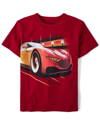 Boys Racecar Graphic Tee - red