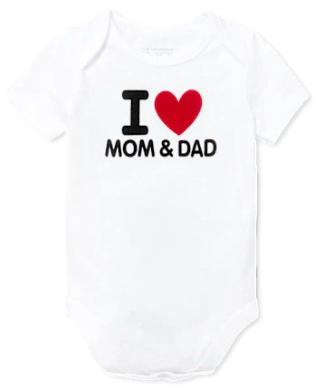Baby Mom And Dad Graphic Bodysuit - white