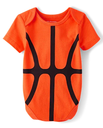Baby Basketball Graphic Bodysuit - orange