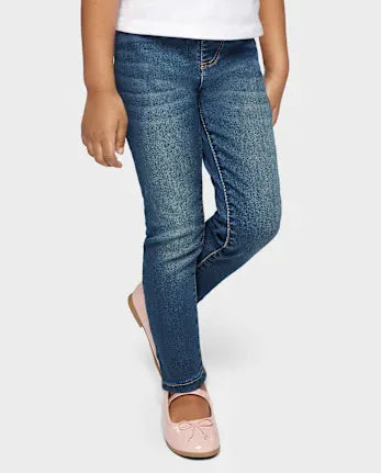 Baby And Toddler Girls Knit Denim Jeggings - blue