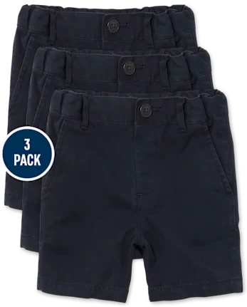 Baby And Toddler Boys Uniform Chino Shorts 3-Pack - blue