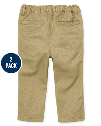 Baby And Toddler Boys Uniform Stretch Skinny Chino Pants 2-Pack - multi