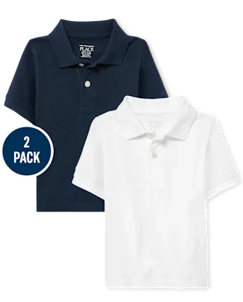 Baby And Toddler Uniform Soft Pique Polo 2-Pack - multi