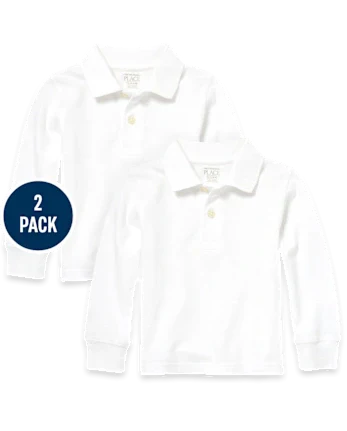Baby And Toddler Uniform Soft Pique Polo 2-Pack - white