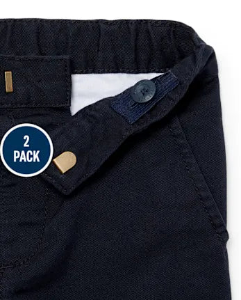 Baby And Toddler Boys Uniform Stretch Skinny Chino Pants 2-Pack - blue