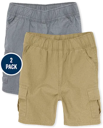 Baby And Toddler Boys Ripstop Pull On Cargo Shorts 2-Pack - multi