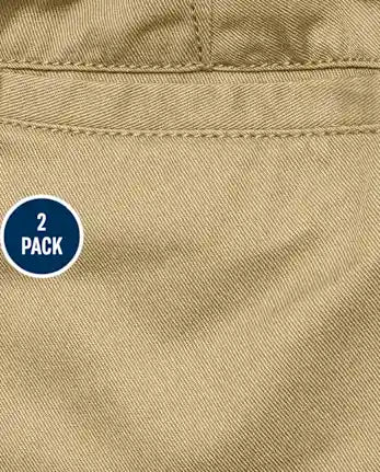 Baby And Toddler Boys Uniform Stretch Skinny Chino Pants 2-Pack - tan