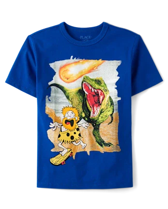 Boys Dino Graphic Tee - blue