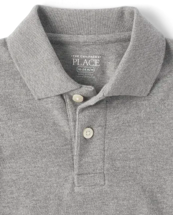 Baby And Toddler Uniform Soft Pique Polo - gray