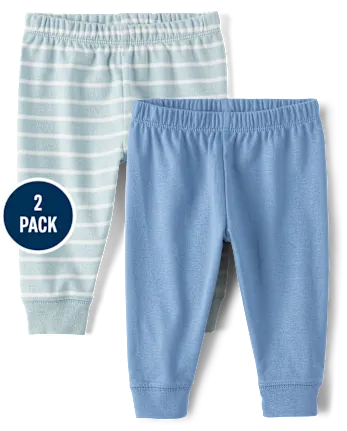Baby Boys Striped Pants 2-Pack - blue
