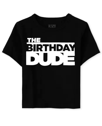 Baby And Toddler Boys Matching Family Birthday Graphic Tee - black