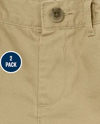 Baby And Toddler Boys Uniform Stretch Chino Shorts 2-Pack - multi