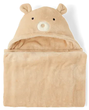 Baby Bear Cozy Hooded Blanket - tan