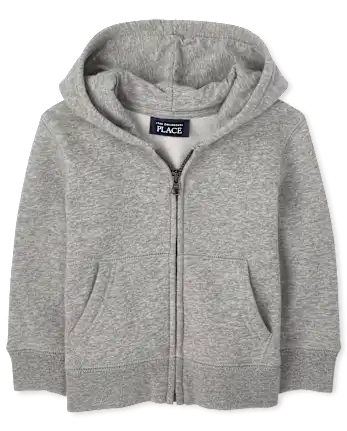 Baby and Toddler Fleece Zip Up Hoodie - gray