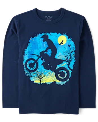 Boys Biker Graphic Tee - blue