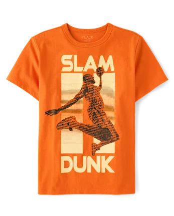 Boys Slam Dunk Graphic Tee - orange