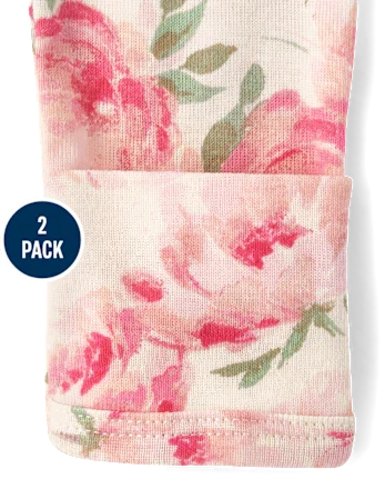 Baby Girls Floral Sleeper Gown 2-Pack - pink