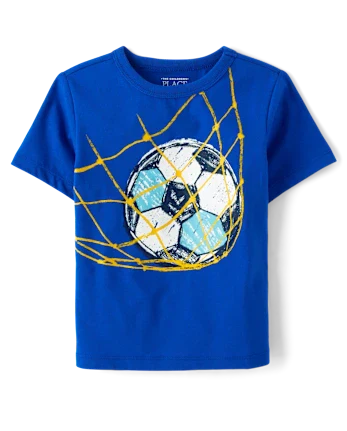 Baby And Toddler Boys Soccer Ball Graphic Tee - blue