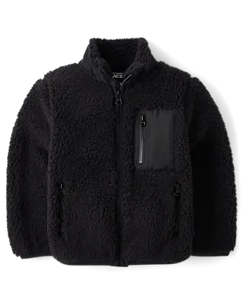 Baby And Toddler Boys Sherpa Trail Jacket - black